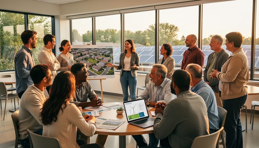 Environmental advocate authentically engaging with online community on laptop